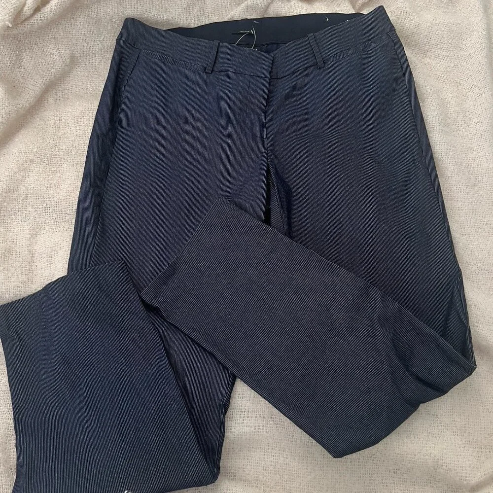 NEW Lane Bryant Blue Pinstripe Trousers Pants Plus Size 18 Straight Leg Career